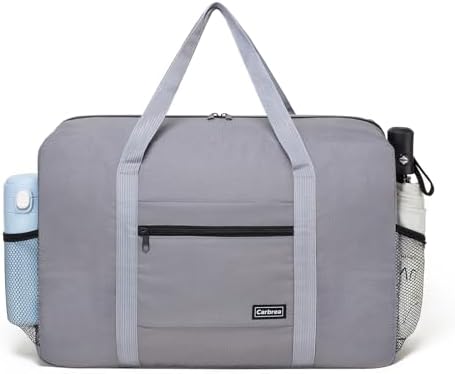 Personal Item Bag for Airlines – Foldable Travel Bag 18x14x8 Small Duffle Bag for Spirit Frontier Weekender Overnight – Grey