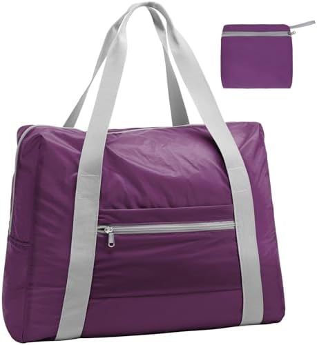 Cambond For Spirit Airlines Personal Item Bag 18x14x8 – Lightweight Personal Item Travel Bag for Airlines Carry on Bags for Airplane, Underseat Portable Foldable Travel Duffel Bags Extra Bag, Purple
