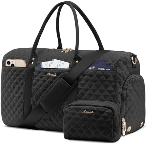 LOVEVOOK Travel Duffle Bag,Carry on Overnight Bag with Shoe Compartment,Weekender Bags for Women with Toiletry Bag,Gym Duffel Bag with Wet Pocket,Hospital Bags for Labor and Delivery